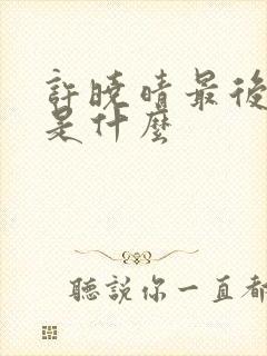 许晓晴最后结局是什么