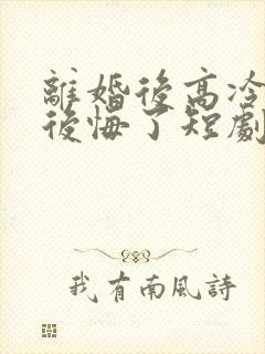 离婚后高冷总裁后悔了短剧