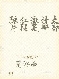 陈红激情大尺度片段是哪部封面