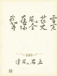 我在风花雪月里等你全文完整版