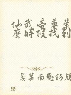 仙武帝尊叶辰什么时候找到楚萱儿封面