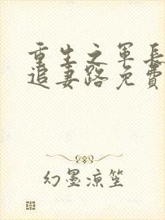 重生之军长漫漫追妻路免费阅读封面