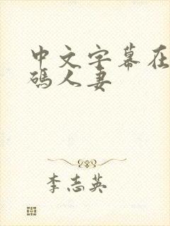 中文字幕在线有码人妻封面