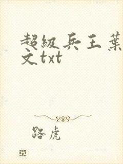 超级兵王叶谦全文txt封面