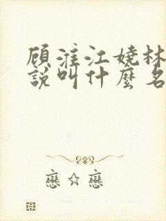 顾淮江娆林澈小说叫什么名字