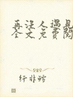 再没人遇见小说全文免费阅读