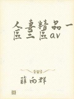 人妻精品一区二区三区av