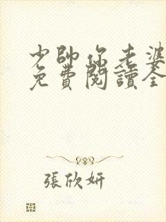 少帅你老婆跑了免费阅读全文