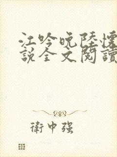 江吟晚陆怀璟小说全文阅读