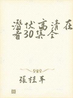 潜伏高清在线观看30集全