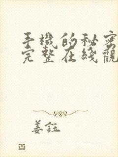 手机的秘密高清完整在线观看封面