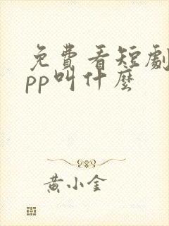 免费看短剧的app叫什么封面