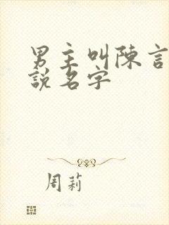 男主叫陈言的小说名字封面