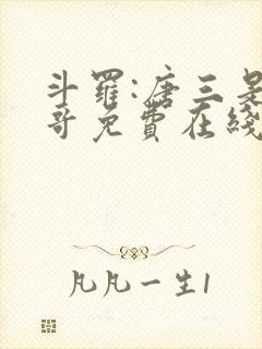 斗罗:唐三是我哥免费在线阅读