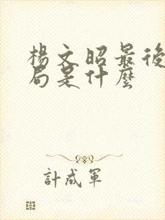 杨文昭最后的结局是什么