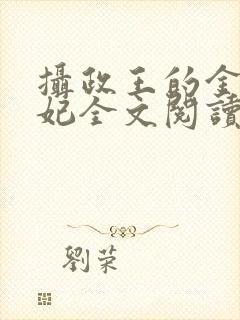 摄政王的金牌宠妃全文阅读免费封面