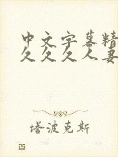 中文字幕精品久久久久人妻