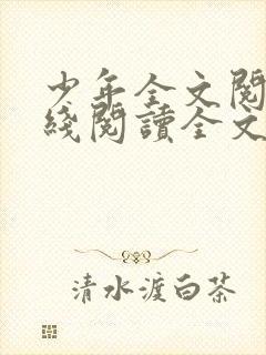 少年全文阅读在线阅读全文阅读