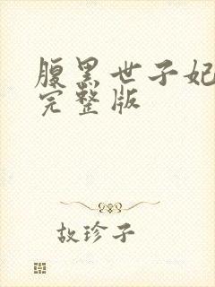 腹黑世子妃日常完整版