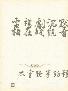 电视剧沉默的真相在线观看免费完整版封面