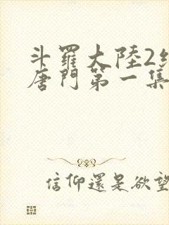 斗罗大陆2绝世唐门第一集封面