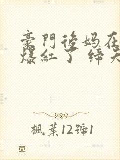 豪门后妈在娃综爆红了 缔夭封面