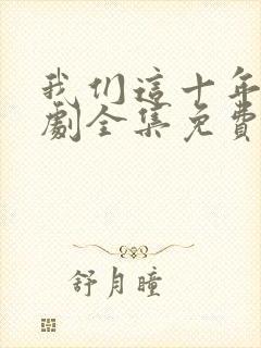 我们这十年电视剧全集免费观看完整版封面