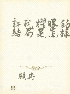 许我耀眼的剧情结局是怎样的