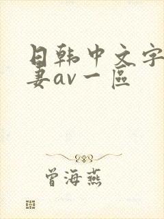 日韩中文字幕人妻av一区