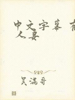 中文字幕 有码 人妻封面