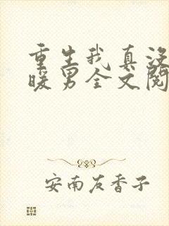 重生我真没想当暖男全文阅读