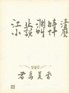 江止渊时清让的小说叫什么名字封面