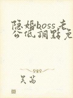 隐婚boss老公低调点免费阅读封面