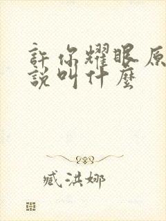 许你耀眼原著小说叫什么封面