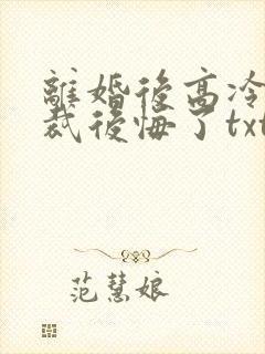 离婚后高冷女总裁后悔了txt封面