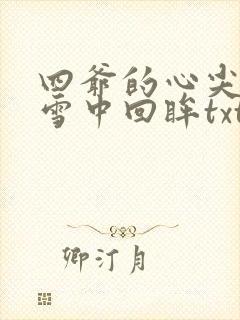 四爷的心尖宠妃雪中回眸txt