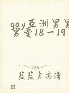 gay亚洲男男男爱18一19封面