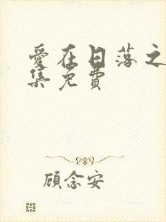 爱在日落之前全集免费