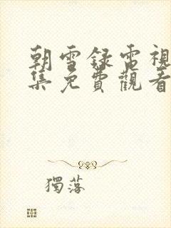 朝雪录电视剧全集免费观看封面