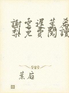 谢云迟叶希沈晚梨免费阅读