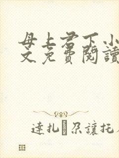 母上君下小说全文免费阅读无弹窗封面