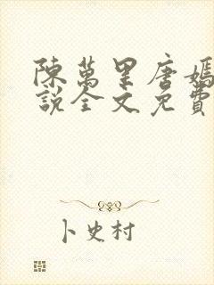 陈万里唐嫣然小说全文免费阅读无弹窗469章封面