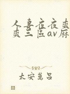 人妻夜夜爽天天爽三区av麻豆封面