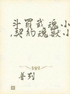 斗罗武魂小世界,契约魂兽小说封面