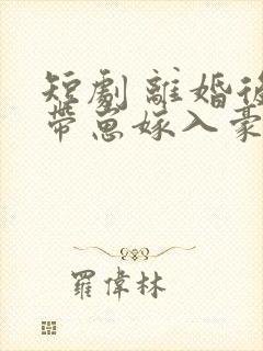 短剧 离婚后她带崽嫁入豪门