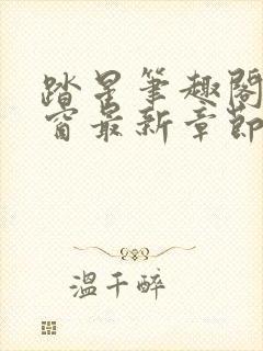 踏星笔趣阁无弹窗最新章节