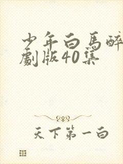 少年白马醉春风剧版40集