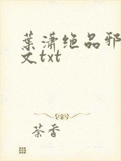 叶潇绝品邪少全文txt