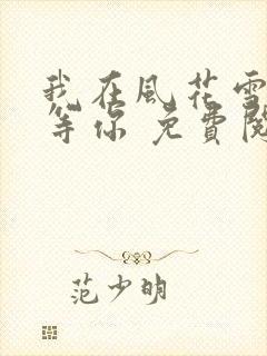我在风花雪月里等你 免费阅读