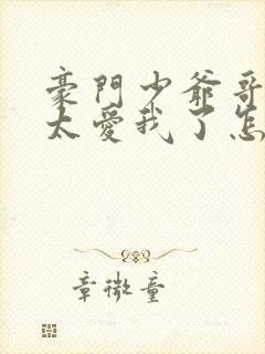 豪门少爷哥哥们太爱我了怎么办小说